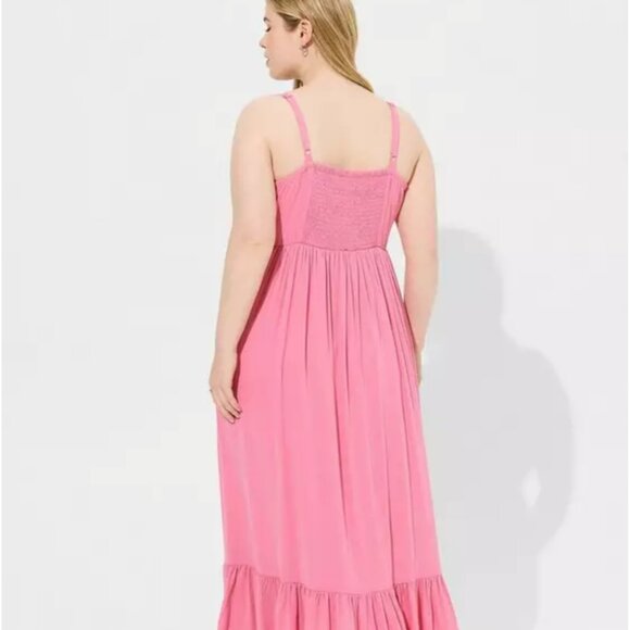 Torrid Light Pink Lace Inset Dress - Picture 3 of 7